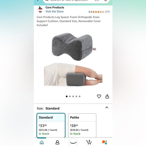 Leg Spacer Pillow - Cloud Design - Picture 2 of 3